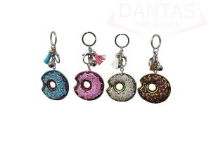 Chaveiro Donuts Strass 8,5cm - Dantas