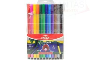 Caneta Famix Hidrografica 12 Cores - Famix