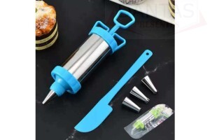 Kit Confeiteiro Caneta Decoradora Dispenser 4 Bicos Espátula para Bolo Cupcake