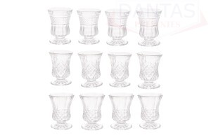 Conjunto 12 Taças para Licor de Vidro Sortidas 55ml