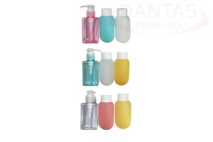 Kit Frasco Viagem Conjunto 3 peças capacidade 100ml - Dantas