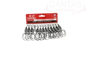 CHAVEIRO MOSQUETÃO DE METAL C/ 12 UND