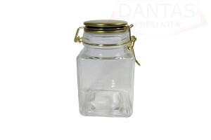 Porta Mantimento de Vidro Hermético com Tampa de Metal