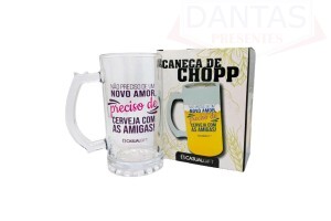 Caneca de Chopp Vidro 480ml - Cerveja com as Amigas