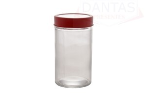 Pote de Vidro com Tampa em Acrílico Gastro Vermelha 500ml - Lyor