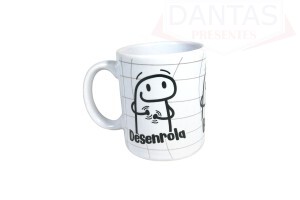 Caneca em Cerâmica 325ml Desenrola Bate joga de Ladinho - Mark Presentes