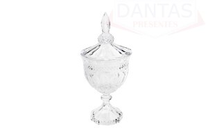Potiche com Pé de Cristal Brandon 11,5cm x 24,5cm - Lyor