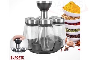 kit Porta condimentos 06 Recipientes - Uny Gift