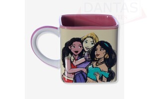 Caneca Cubo Princesas 300ml - Zona Criativa